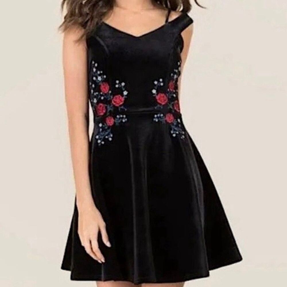 Francesca's Velvet Floral Mini Dress | Medium | MSRP $89
